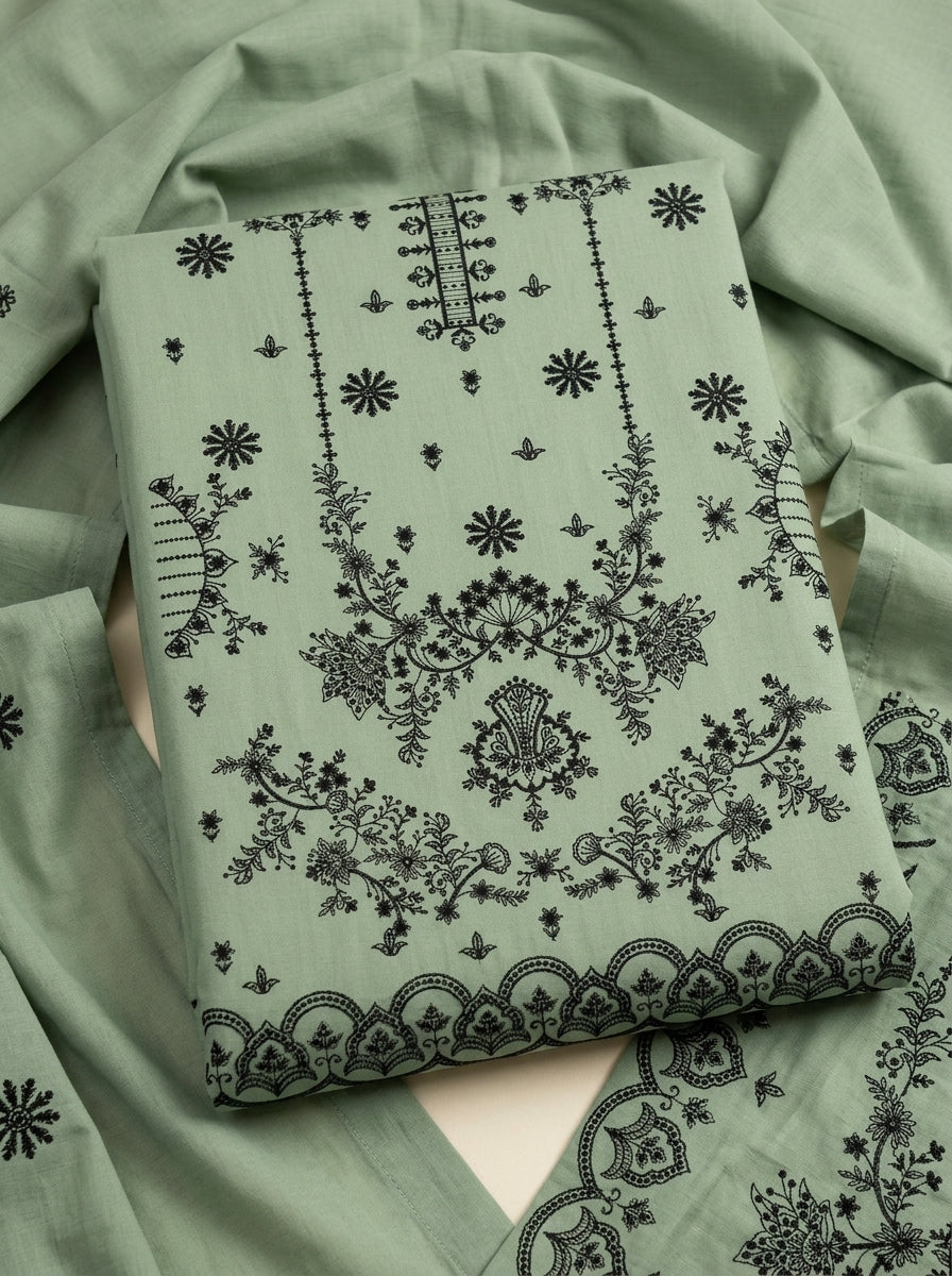 Azure Bloom Lawn 3-Piece Unstitched Suit