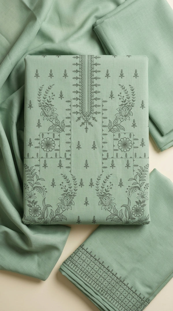 Unstitched 3 Piece Suit Embroidered Collection