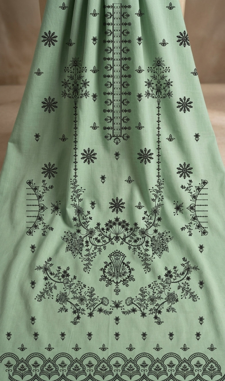 Azure Bloom Lawn 3-Piece Unstitched Suit